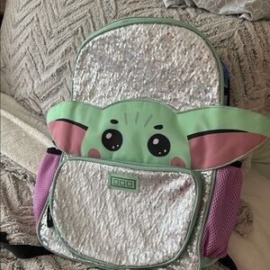 Kids Sequin Backpack with Green and Pink Accents